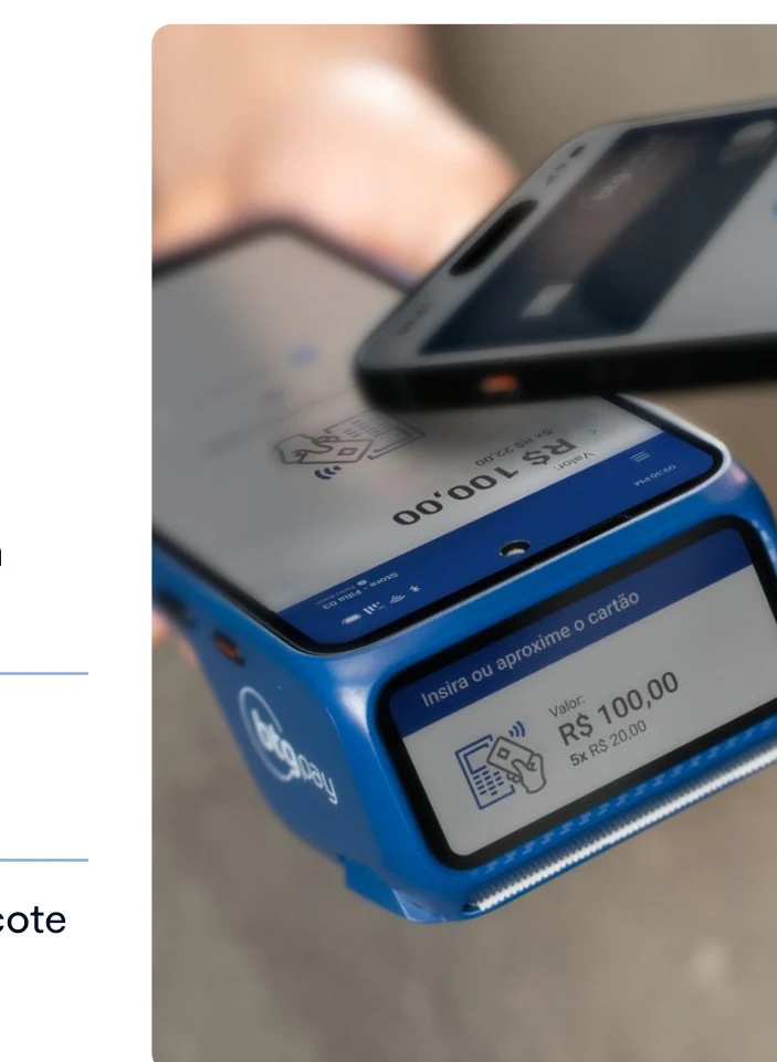 Equipamento BTG Pay apresentado no material comercial do emissor